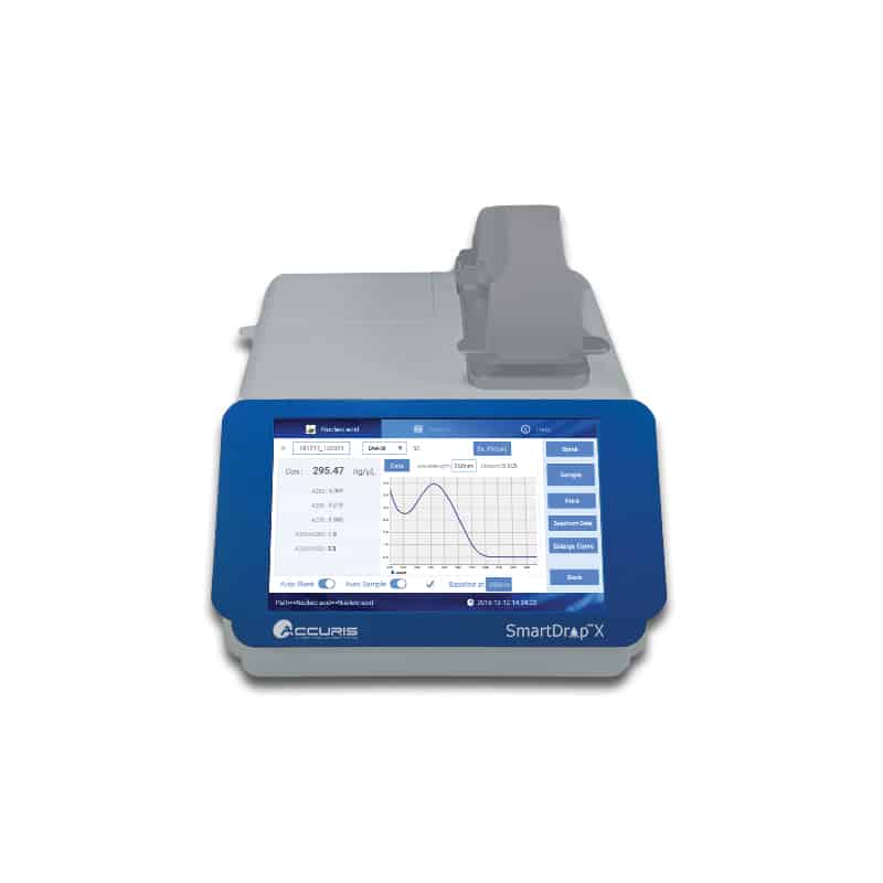 Accuris SmartDrop Nano Spectrophotometers SmartDrop X With Touchscreen Display View