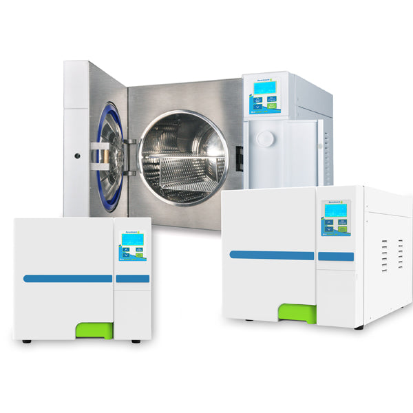 Benchmark Scientific Bioclave Research Autoclaves Benchtop Steam Sterilizer Open Door And Front View
