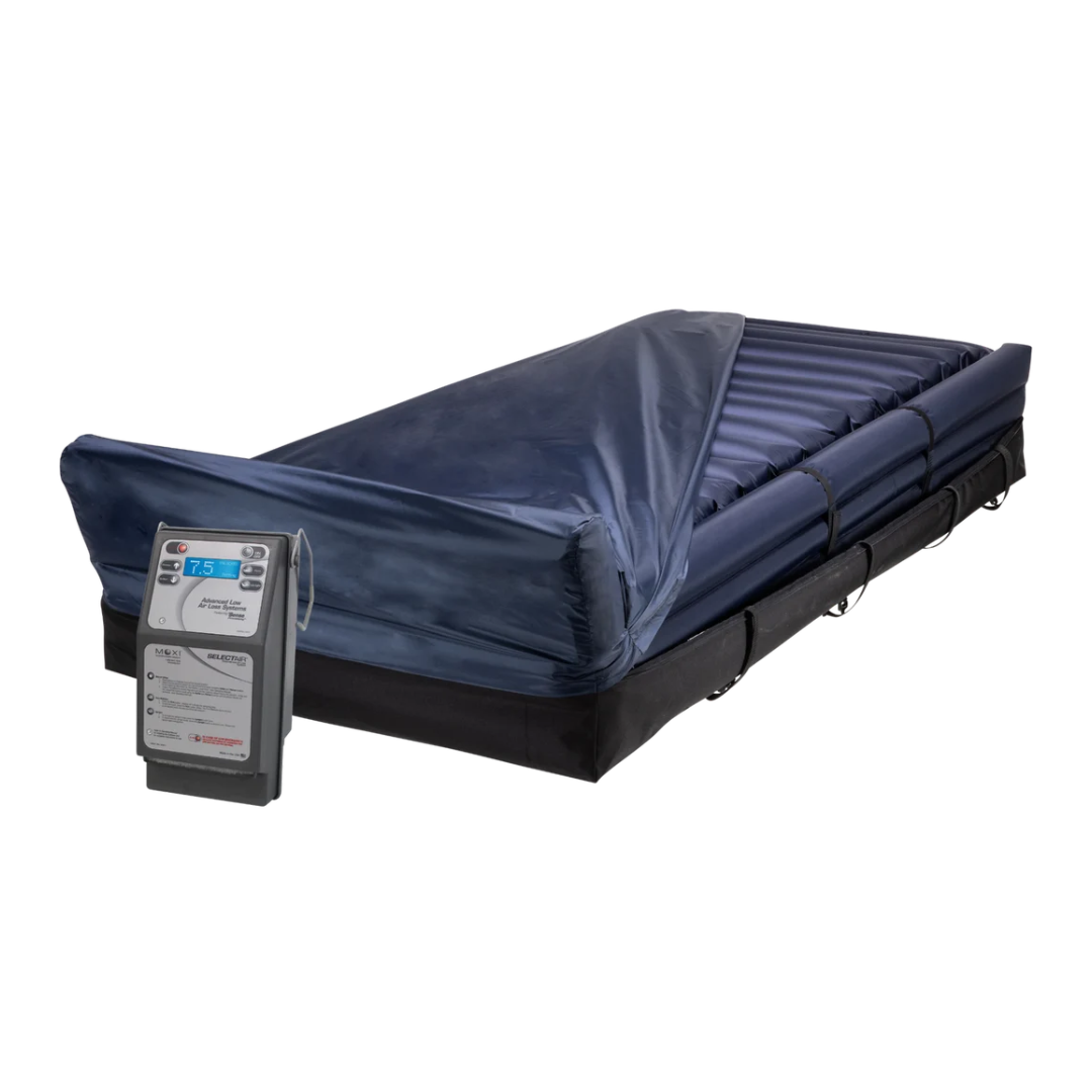 Moxi Enterprises SelectAir True Low Air Loss Mattress System With Quiet Pump, Side Bolsters And Moisture-Wicking Cover