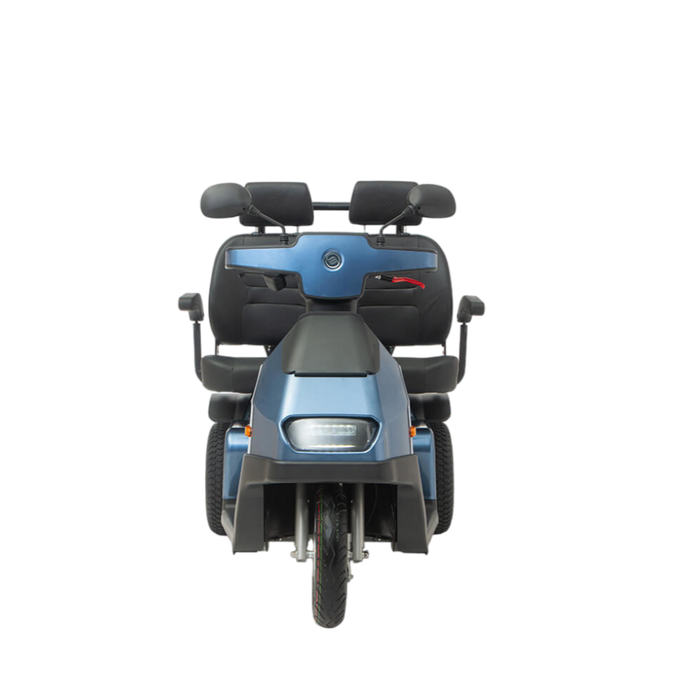 AFIKIM Blue Afiscooter S3 Dual Seat Outdoor Mobility Scooter Front View
