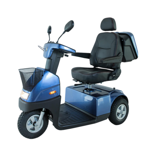 AFIKIM Blue Afiscooter C3 Mobility Scooter Side Angle View