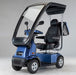 AFIKIM Blue Afiscooter C4 Standard Mobility Scooter With Canopy In Front Side View