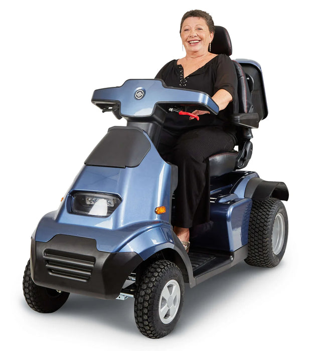 AFIKIM Blue Afiscooter S4 Dual Seat Outdoor Mobility Scooter With Rider