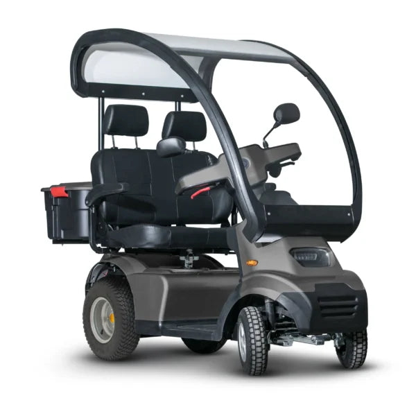 AFIKIM Dark Gray Afiscooter S4  Touring Dou Mobility Scooter With Back Box View