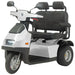 AFIKIM Silver Afiscooter S3 Dual Seat Outdoor Side Angle View for Two Person Mobility Scooter