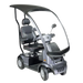 AFIKIM Silver Afiscooter S3 Touring Outdoor Mobility Scooter With Canopy Front Side Angle View