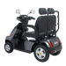 AFIKIM Silver Afiscooter S4 Dual Seat Outdoor Mobility Scooter With Armrest And Mirror Rear Side Angle View