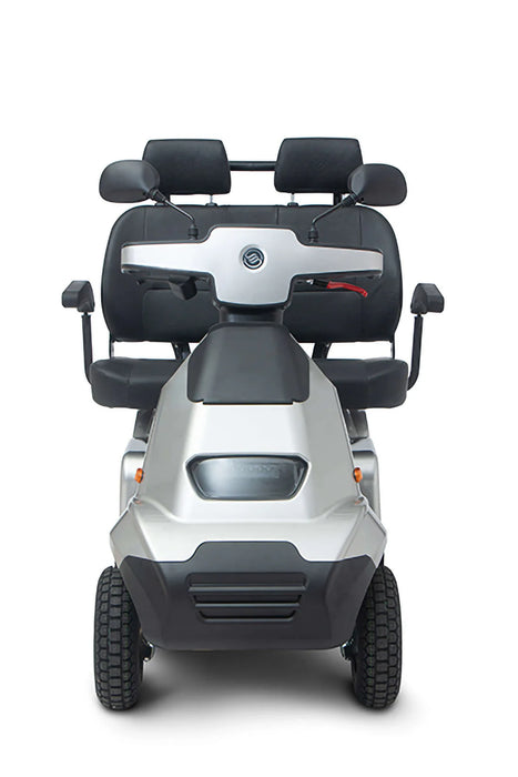 AFIKIM Silver Afiscooter S4 Dual Seat Outdoor Mobility Scooter Front View