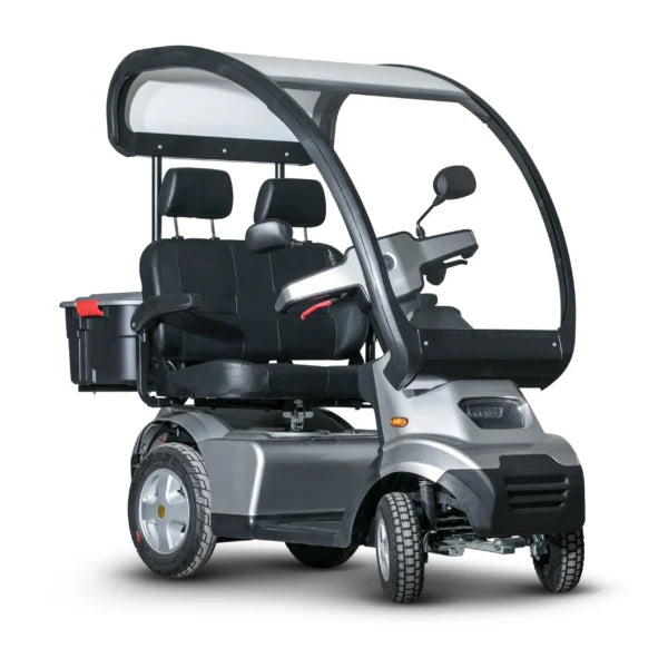 AFIKIM Silver Afiscooter S4  Touring Dou Mobility Scooter With Back Box View