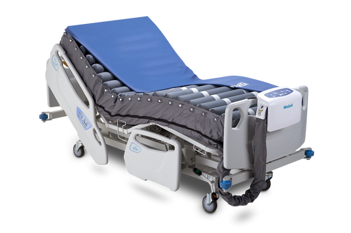 APEX Medical Wellell Serene Air Alternating Pressure Mattress With True Low Air Loss With Cover In Bed Frame With Air Pump View