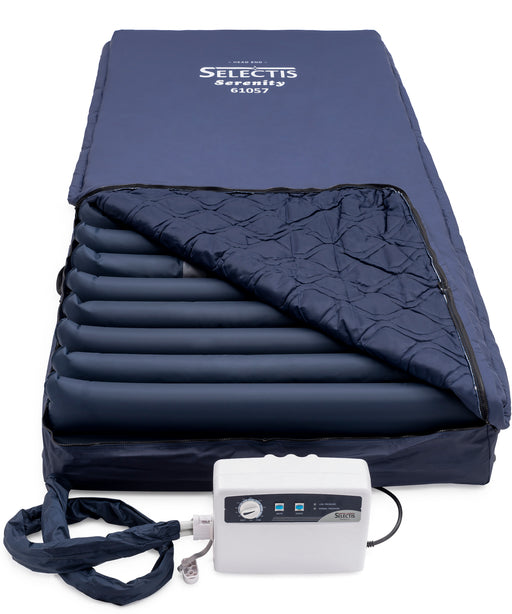 Emerald Alternating Low Air Loss Mattress for Pressure Ulcer Prevention and Patient Support with Pump Attached to an Air Tube to Mattress