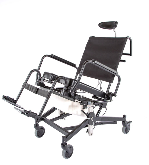 Altimate Medical ActiveAid 285TR Tilt-In-Space Rehab Shower Commode Chair In Tilted Position