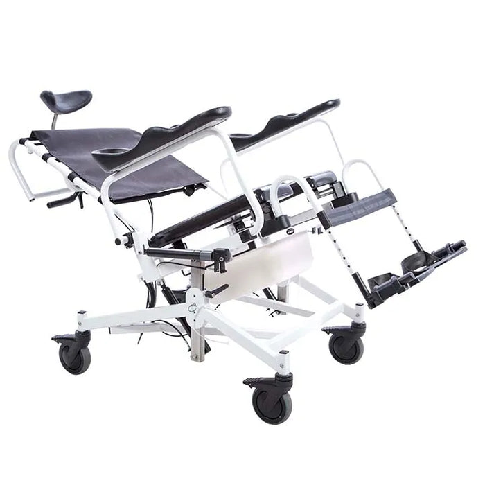 Altimate Medical ActiveAid 285TR Tilt-In-Space Rehab Shower Commode Chair In Recline Position