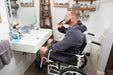 Self-Propelled Altimate Medical ActiveAid 600 Shower Chair Being Used Independently For Daily Hygiene Tasks In A Residential Bathroom Top Side View