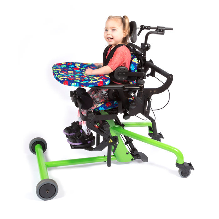 EasyStand Bantam Extra Small Green Stander Side View Showing Seated Position For Sit To Stand Use