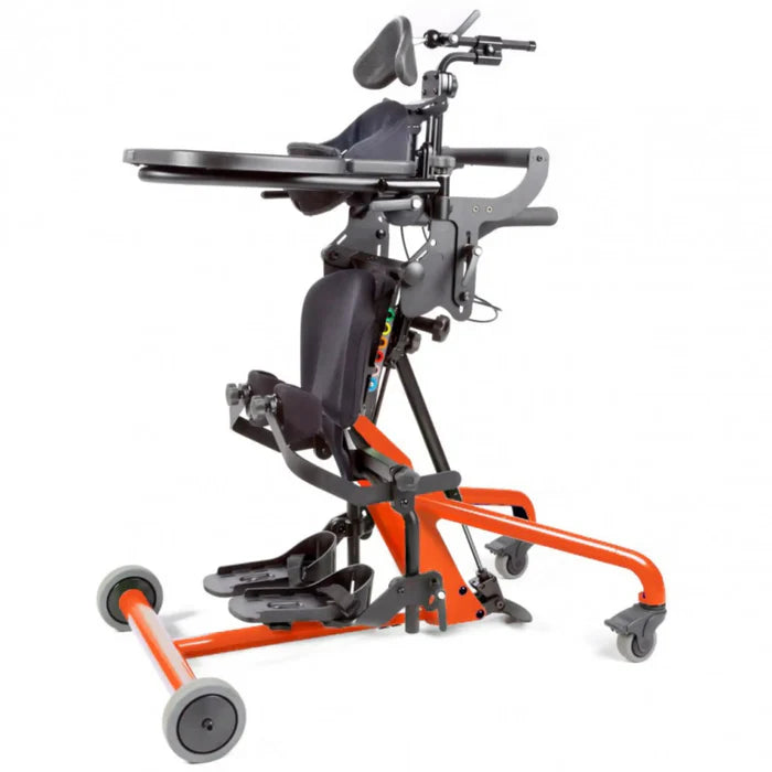 Altimate Medical EasyStand Bantam Extra Small Orange Front Side View Pediatric Stander