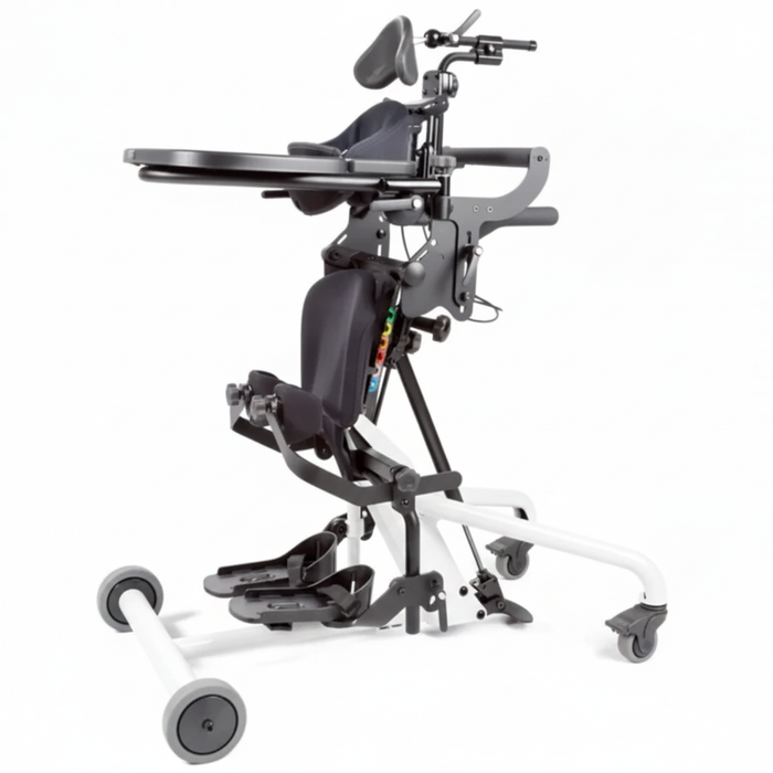 Altimate Medical EasyStand Bantam Extra Small White Front Side View Pediatric Stander