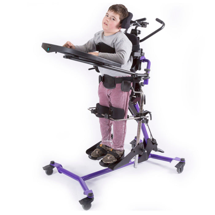 Altimate Medical Zing MPS Size 2 Multi-Position Stander Adjustable Supine-to-Prone Standing Frame for Children 32″–60″ with Dual-Direction Pivot and Independent Leg Abduction Purple Frame