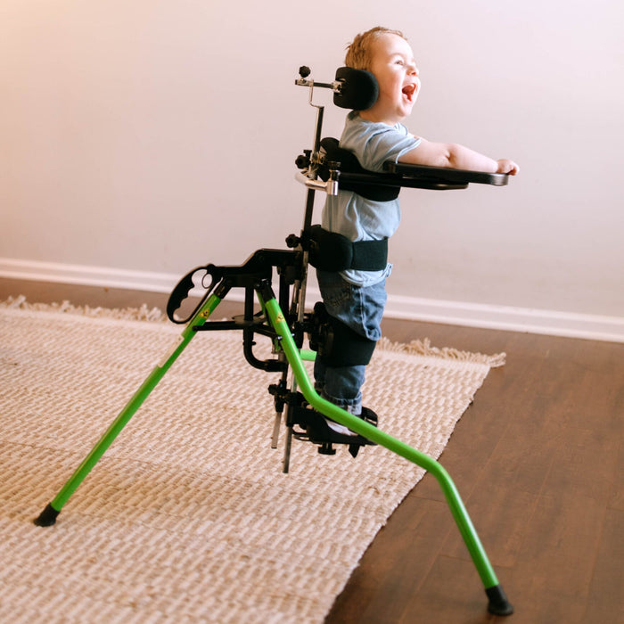 Altimate Medical Zing Portable Early-Intervention Pediatric Stander Lightweight, Foldable Standing Support for Infants and Young Children Back View of the Frame