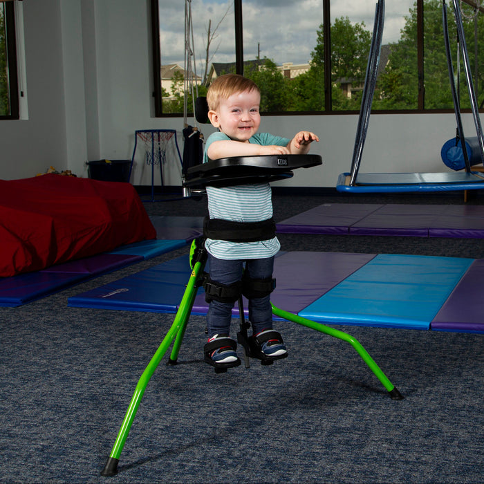 Altimate Medical Zing Portable Early-Intervention Pediatric Stander Lightweight, Foldable Standing Support for Infants and Young Children Green Base Frame