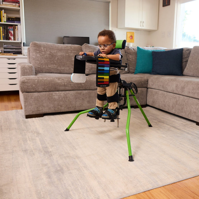 Altimate Medical Zing Portable Early-Intervention Pediatric Stander Lightweight, Foldable Standing Support for Infants and Young Children Green Base Frame