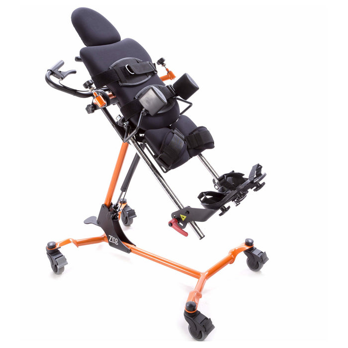 Altimate Medical Zing Supine Size 1 Pediatric Standing Frame Adjustable Supine-to-Vertical Positioning Orange Base