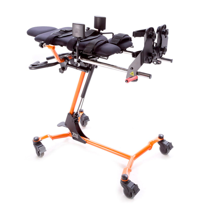 Altimate Medical Zing Supine Size 1 Pediatric Standing Frame Adjustable Supine-to-Vertical Positioning Orange Base