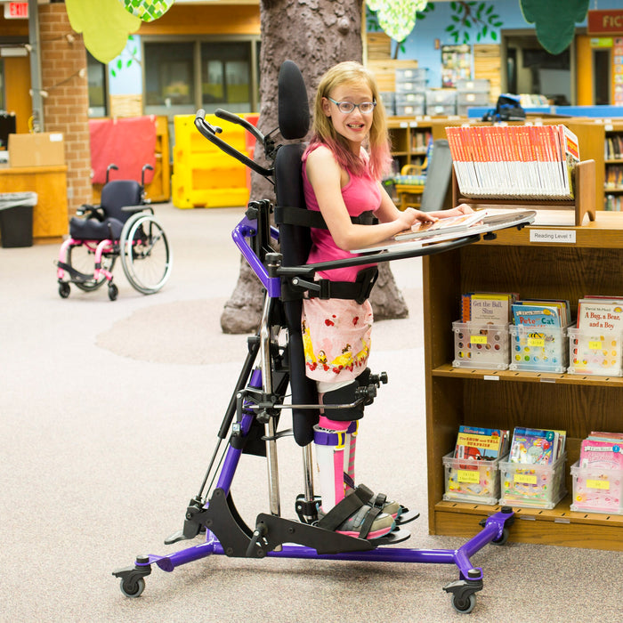 Altimate Medical Zing Supine Size 2 Standing Frame with Independent Leg Abduction and Gas Spring Lift for 32–60″ Users Side View