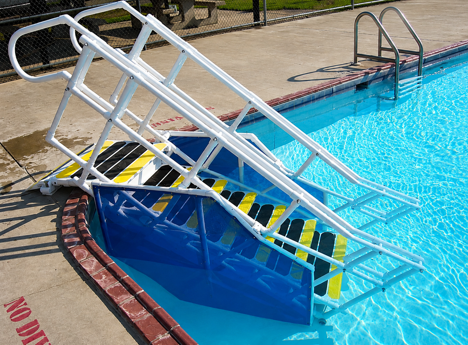 Accessible Aquatrek2 Pool Steps Designed With Wide Anti Slip Treads For Secure Water Entry And Exit