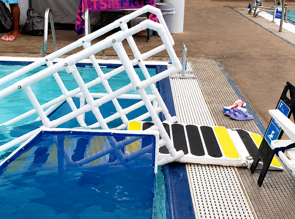 Durable Aquatrek2 ADA Pool Stairs With Wide Slip Resistant Treads And Supportive Handrails For Accessibility