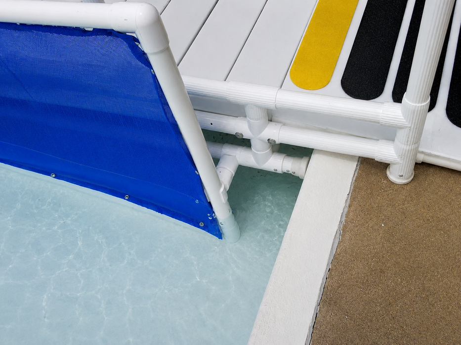 Aquatrek2 Wading Pool Ramp System 30 Inches ADA Wading Pool Ramp Accessible Pool Entry System with Dual Handrails Deck Mount Image