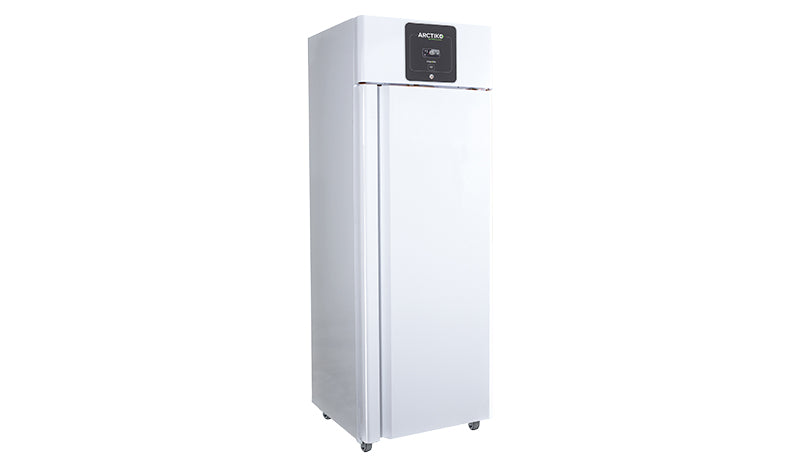 White Arctiko LF 650 Large Upright Freezer with Integrated Data Logger, Forced Air Cooling and Key Lock Security