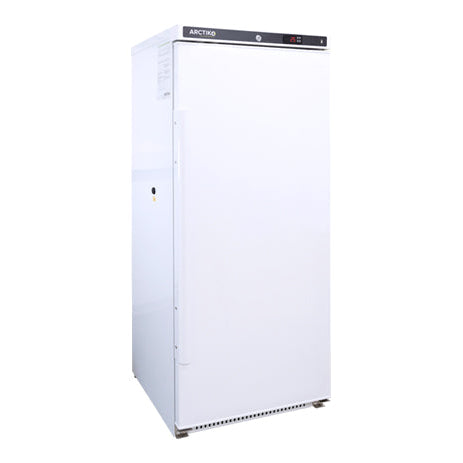 White Arctiko Flexaline LFE 285 Upright Biomedical Freezer 285L Capacity Energy Star Certified Secure Key Lock Integrated Data Logger Precise -25°C to -10°C Sample Storage