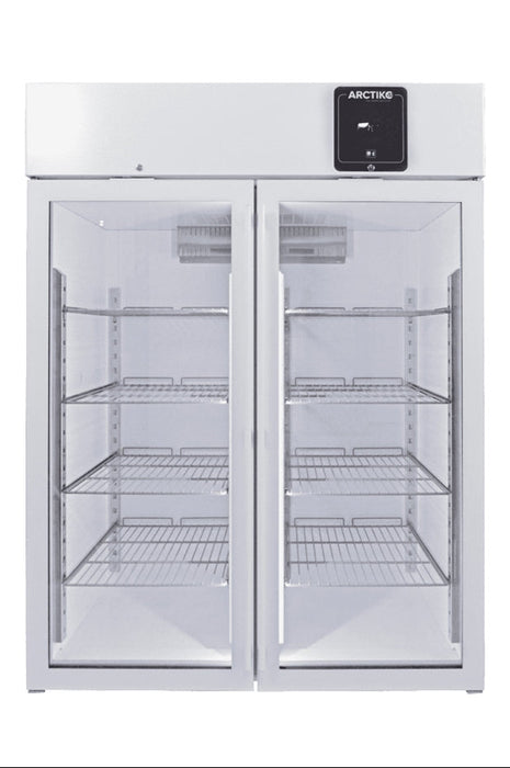Clear View Zoom In Arctiko PR 1350 High-Capacity Upright Biomedical Refrigerator Energy-Efficient +2°C to +8°C Temperature Control with Glass Doors, Data Logger, Forced Air Cooling; Key Lock Security