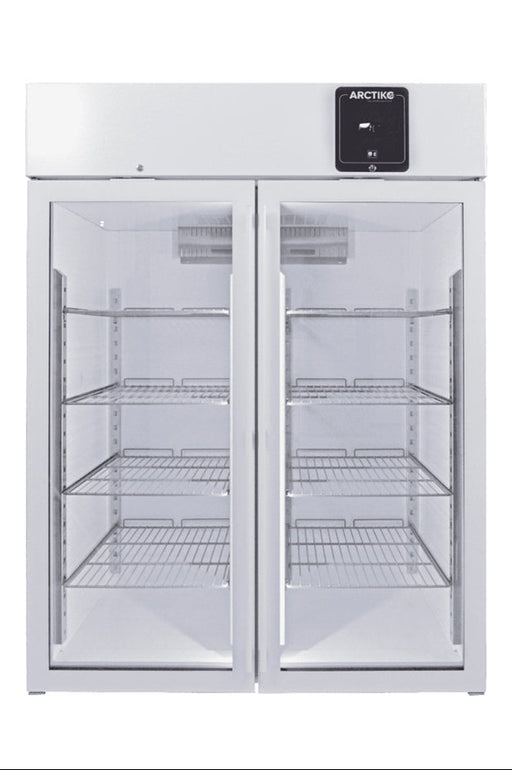 Clear View Zoom In Arctiko PR 1350 High-Capacity Upright Biomedical Refrigerator Energy-Efficient +2°C to +8°C Temperature Control with Glass Doors, Data Logger, Forced Air Cooling; Key Lock Security