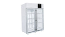Side View Arctiko PR 1350 High-Capacity Upright Biomedical Refrigerator Energy-Efficient +2°C to +8°C Temperature Control with Glass Doors, Data Logger, Forced Air Cooling; Key Lock Security