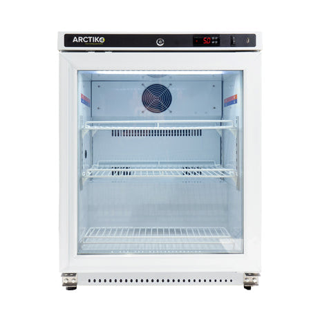 Energy Effecient Arctiko PRE 125 US Small Undercounter Refrigerator 109L Glass Door Biomedical Fridge with Data Logger and Precise Temperature Control