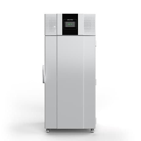 Stainless Steel Arctiko ULUF P510 MV Ultra-Low Temperature Freezer Closed Front View With Touchscreen Control And Display