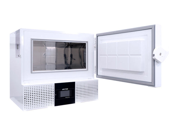 Arctiko Compact Benchtop Medical and Laboratory Freezer Single Compressor Cooling for Reliable, Energy-Efficient Sample Storage with Open Door