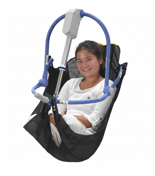 Patient Using Arjo Amputee Clip Bathing In Situ Sling, Front View