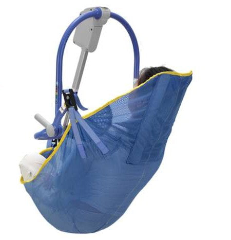 Arjo Amputee Clip Bathing Sling In Use By Patient For Back View Bathing Support