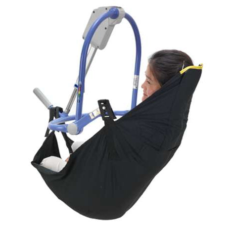Arjo Amputee Sling With Clip In Situ For Patient Transfer, Side Rear View