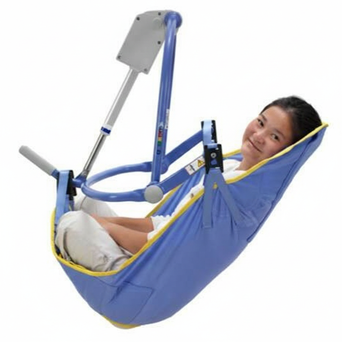 Patient Using Arjo Amputee Clip Sling With Hook And Loop Fastener, Side View