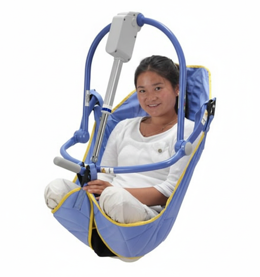 Patient Using Arjo Amputee Clip Sling With Hook And Loop Fastener, Front View