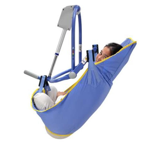 Patient Using Arjo Amputee Clip Toilet Sling, Side View