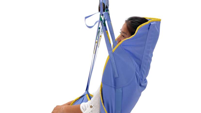 Arjo Amputee Loop Hammock Sling Upper Body Side View Showing Torso And Head Support