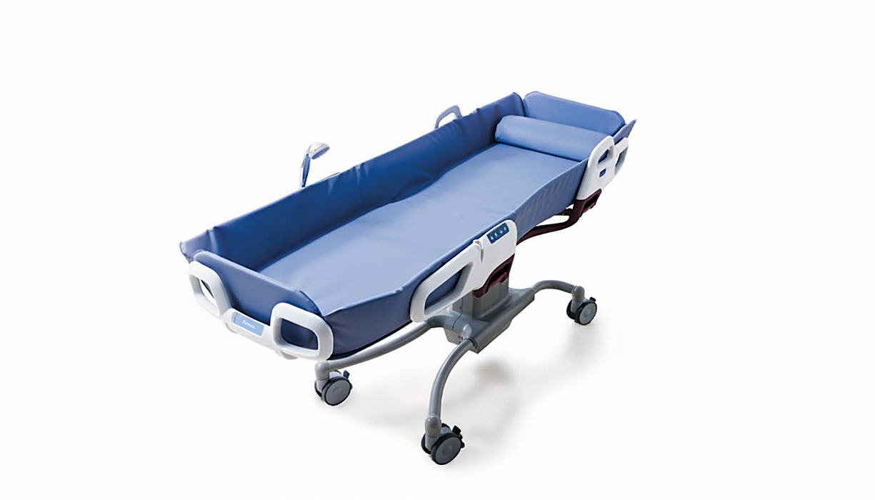 Arjo CAREVO Shower Trolley With Headrest View