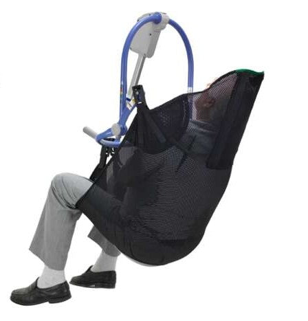 Patient Using Arjo Clip Bathing In Situ Sling With Unpadded Legs, Back View