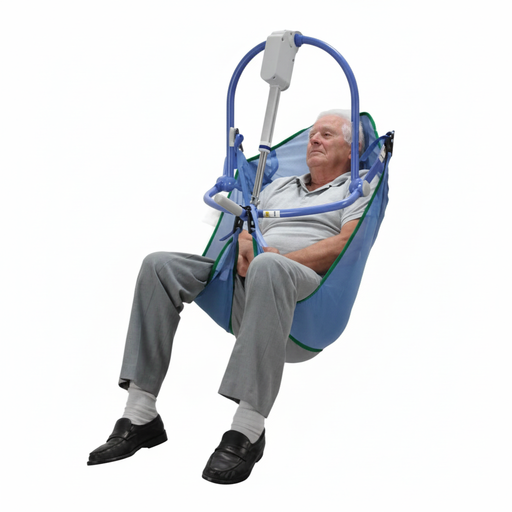 Patient Using Arjo Clip Bathing Sling, Front View