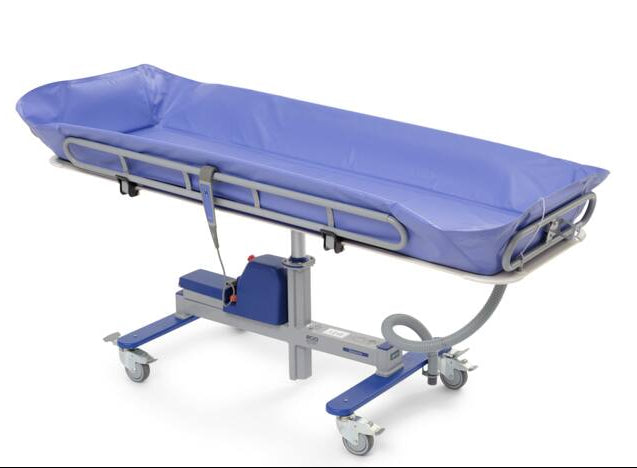 Arjo Concerto And Basic Shower Trolley Electric Version Featuring Power Height Adjustment Controls